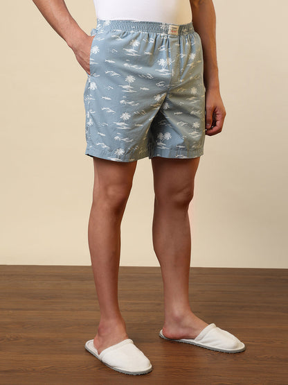 Sleepz Men Grey Printed Regular Fit Cotton Boxer