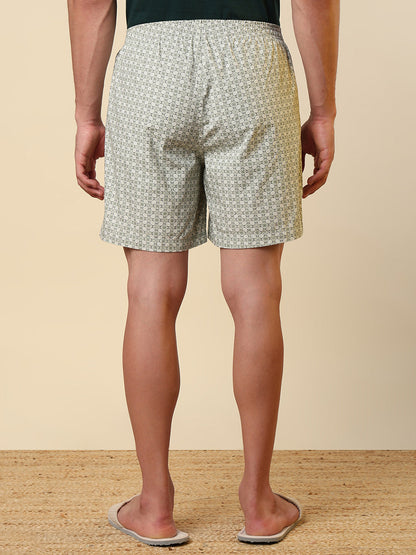 Sleepz Men Green Printed Regular Fit Cotton Boxer