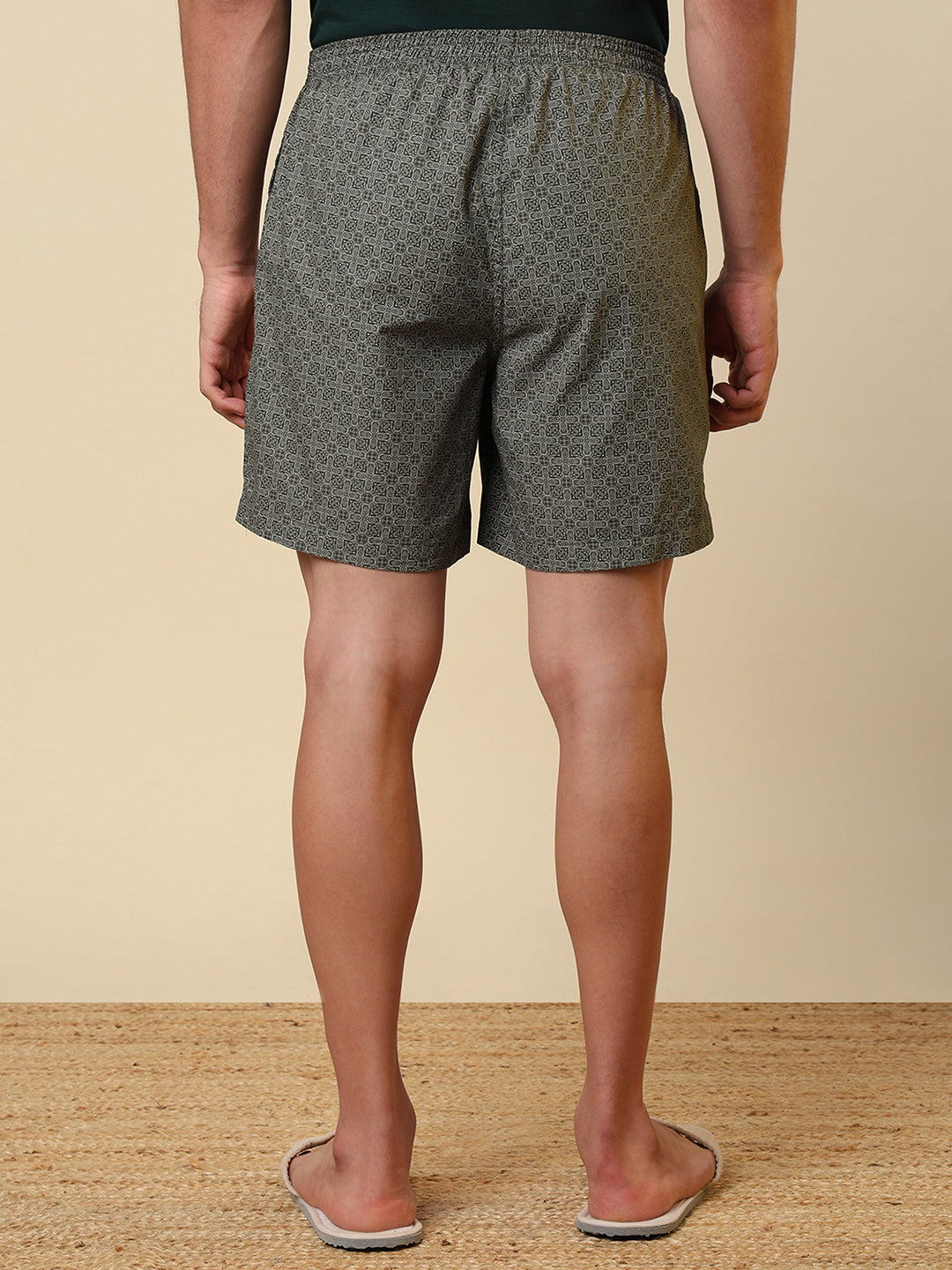 Sleepz Men Green Printed Regular Fit Cotton Boxer