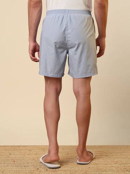 Sleepz Men Blue Printed Regular Fit Cotton Boxer