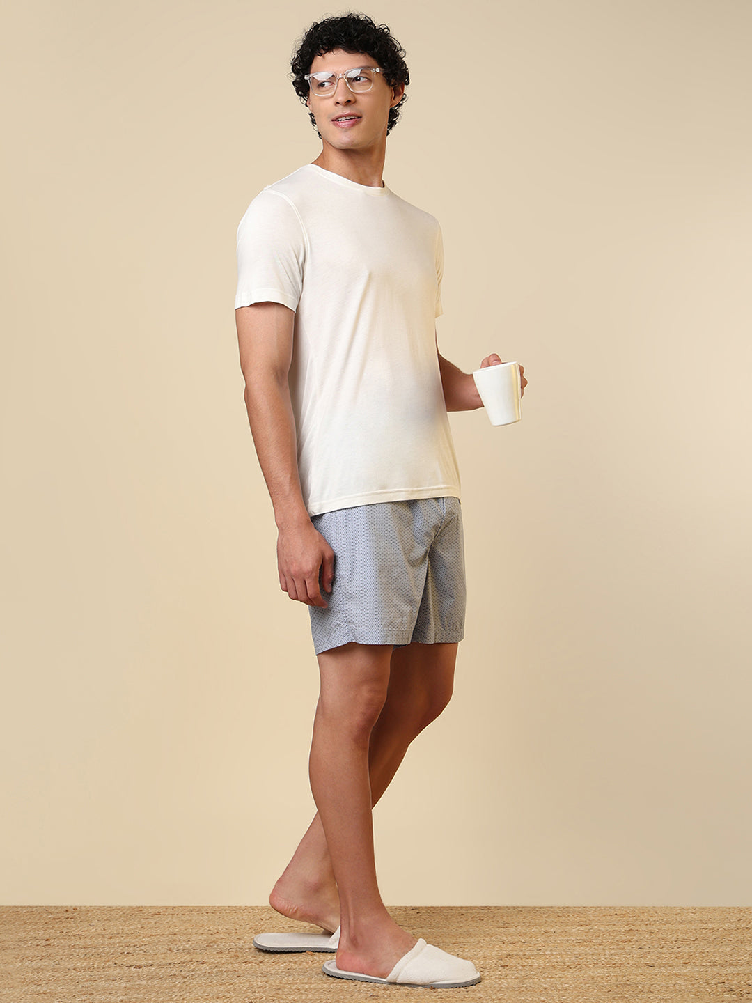 Sleepz Men Blue Printed Regular Fit Cotton Boxer