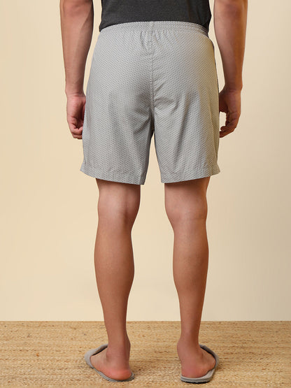 Sleepz Men Grey Printed Regular Fit Cotton Boxer