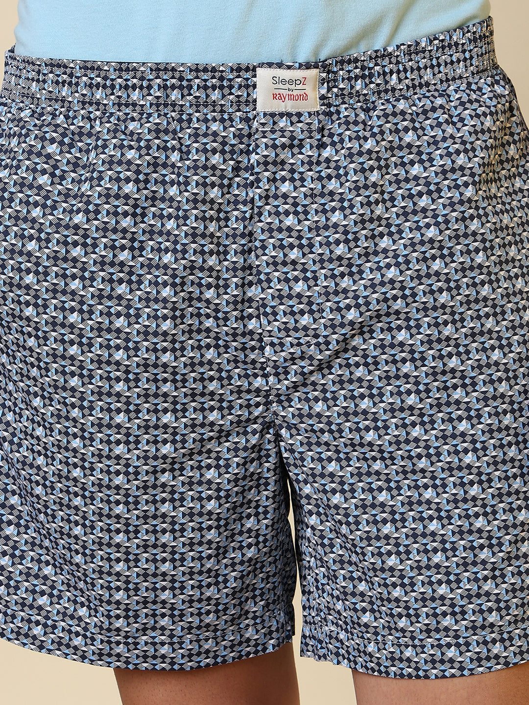 Sleepz Men Blue Printed Regular Fit Cotton Boxer