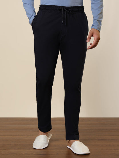 Sleepz Men Blue Solid Regular Fit Cotton Trackpant      