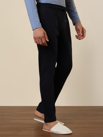 Sleepz Men Blue Solid Regular Fit Cotton Trackpant      