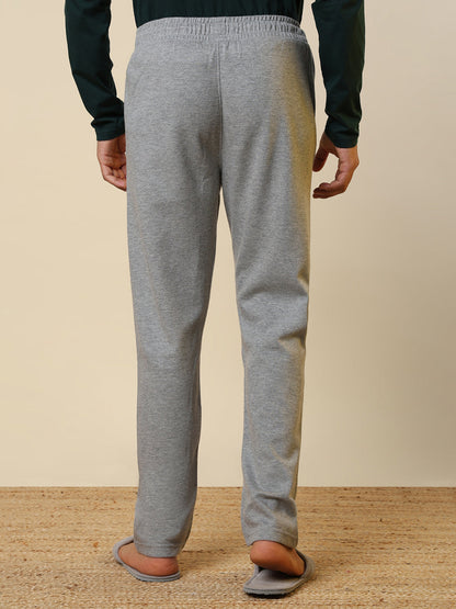 Sleepz Men Grey Solid Regular Fit Cotton Blend Trackpant      