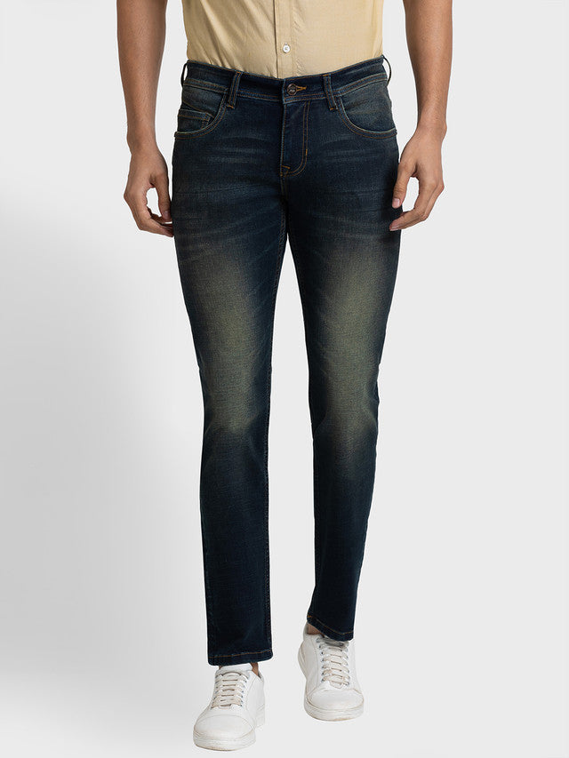 Colorplus Men Brown Yarn Dyed Tapered Fit Jeans