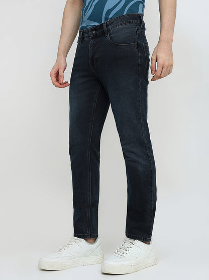 Colorplus Men Grey Plain Mid Rise Slim Fit Cotton Blend Jeans