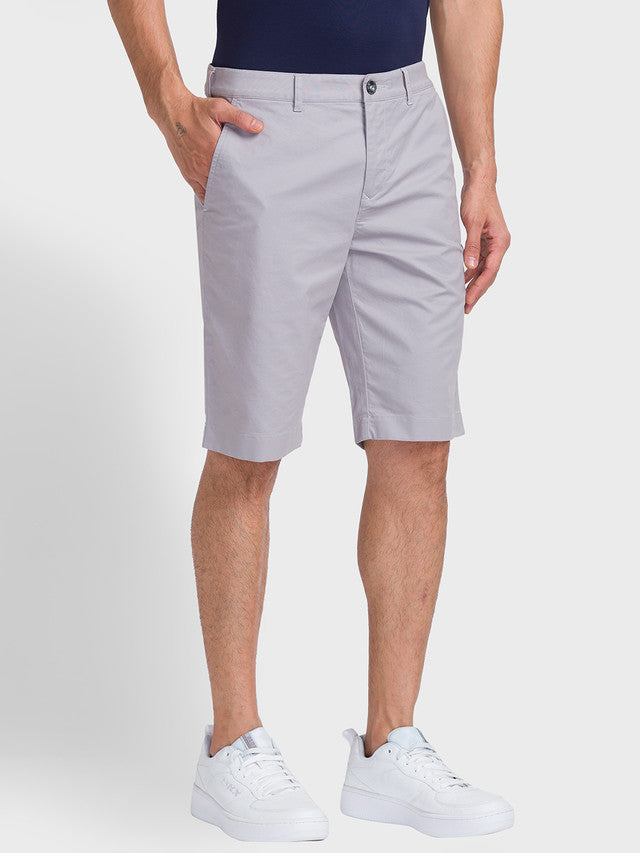 Colorplus Men Grey Solid Contemporary Fit Shorts