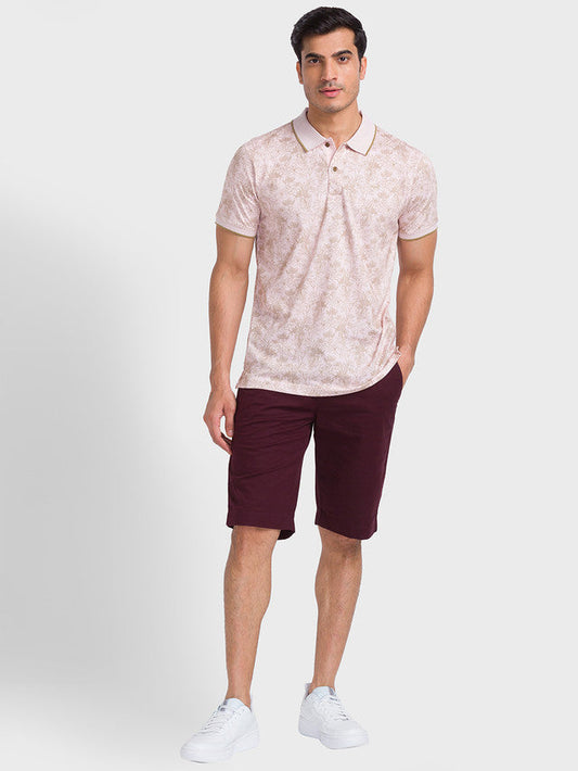 Colorplus Men Maroon Solid Contemporary Fit Shorts