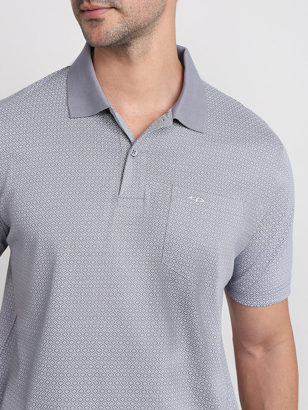 Colorplus Men Grey Printed Comfort Fit Cotton Half Sleeve T-Shirt