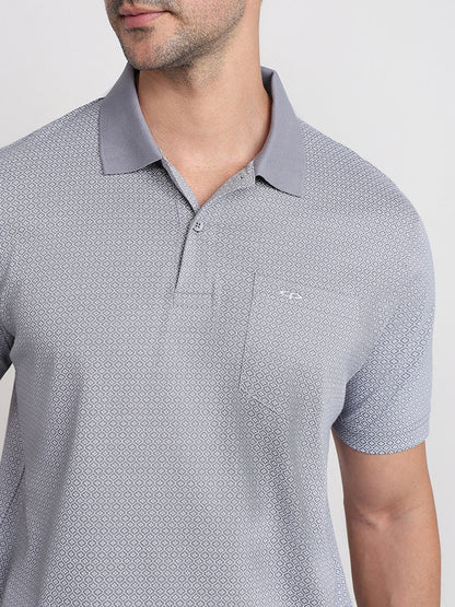 Colorplus Men Grey Printed Comfort Fit Cotton Half Sleeve T-Shirt