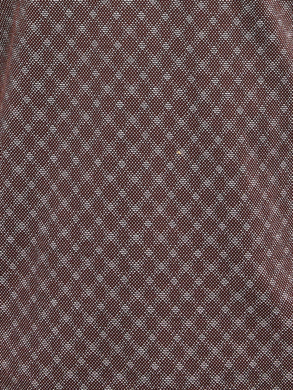 Colorplus Brown Jacquard Regular Fit Cotton T-Shirt