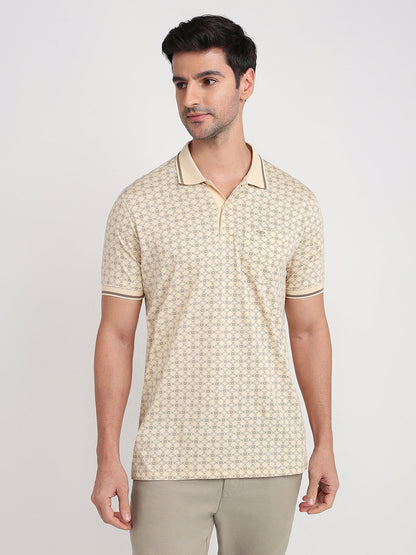 Colorplus Men Brown Printed Regular Fit Cotton Half Sleeve T-Shirt