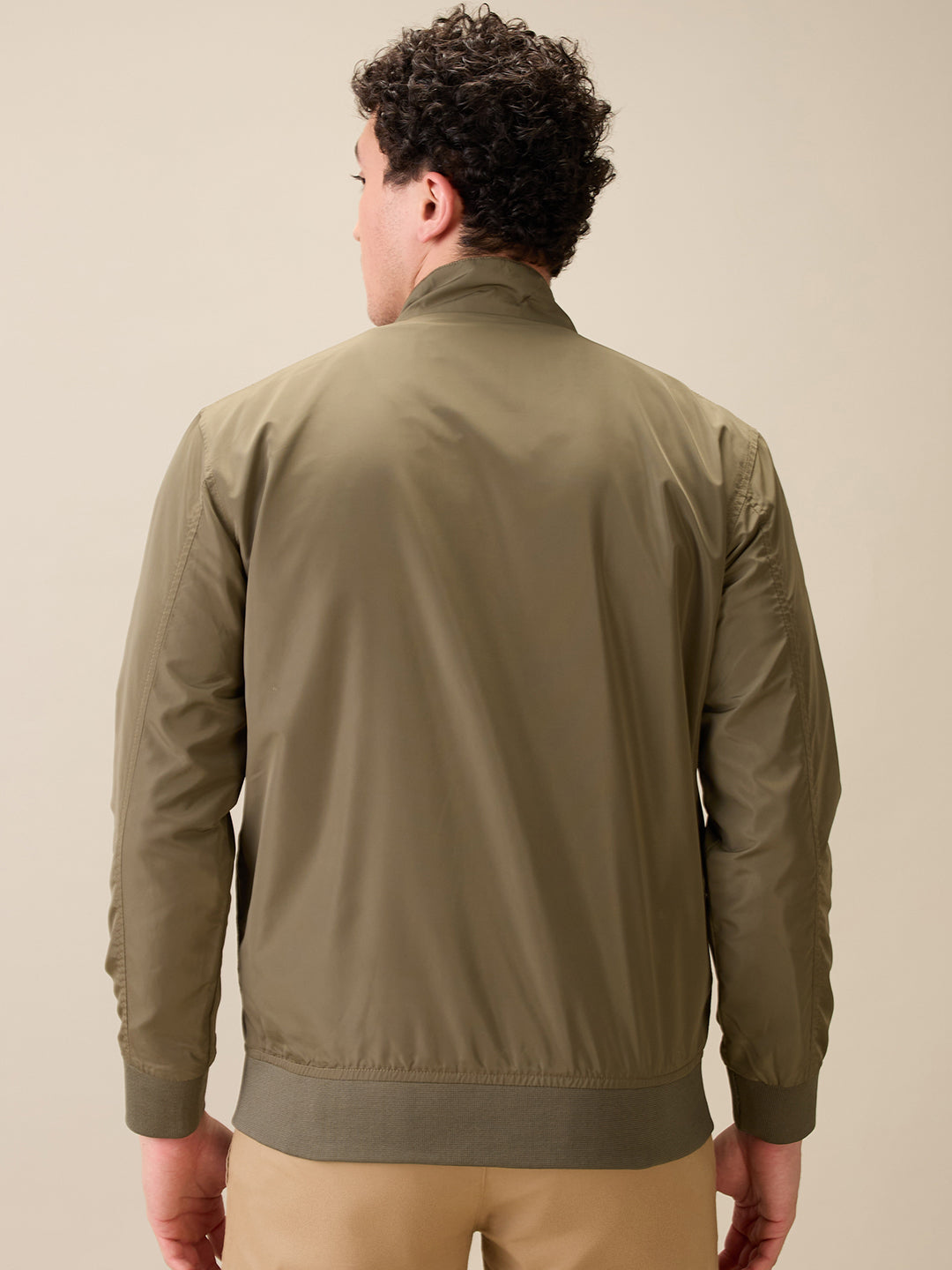 Colorplus Men Green Solid Regular Fit Polyester Full Sleeve Jacket