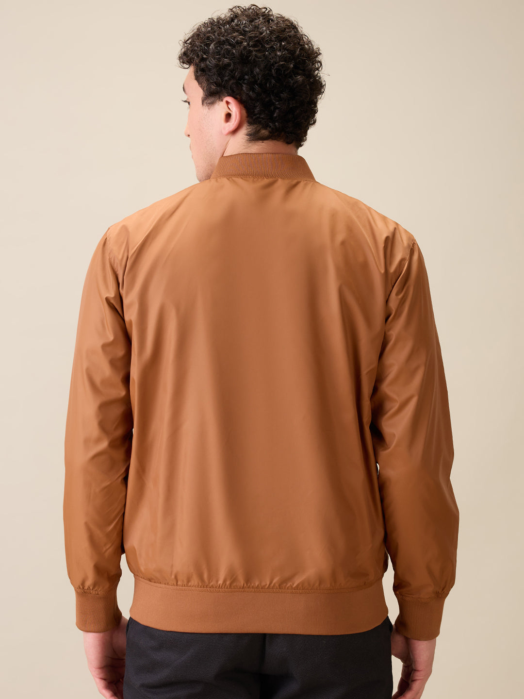 Colorplus Men Maroon Solid Regular Fit Polyester Full Sleeve Jacket