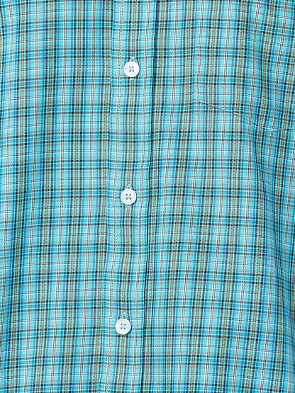 Colorplus Men Green Checks Classic Fit Cotton Casual Shirt
