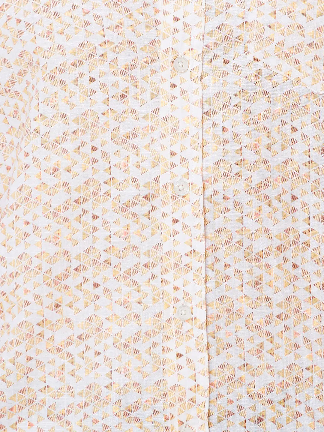 Men Yellow Contemporary Fit Print Cotton Full Sleeve Shirts