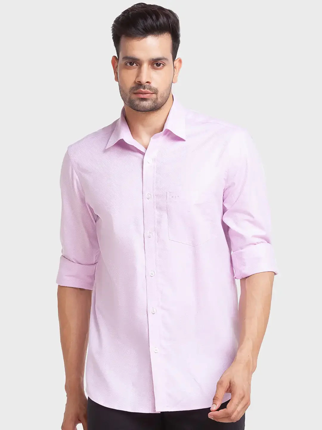 Men Red Tailored Fit Checks Cotton Full Sleeve Shirts