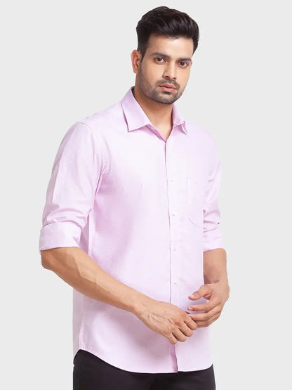 Men Red Tailored Fit Checks Cotton Full Sleeve Shirts