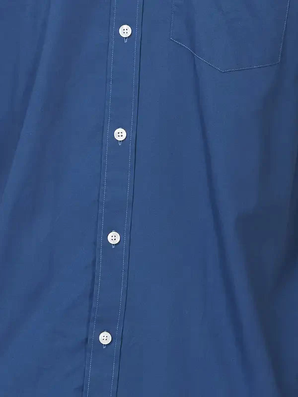 Men Petrol Tailored Fit Solid Cotton Full Sleeve Shirts