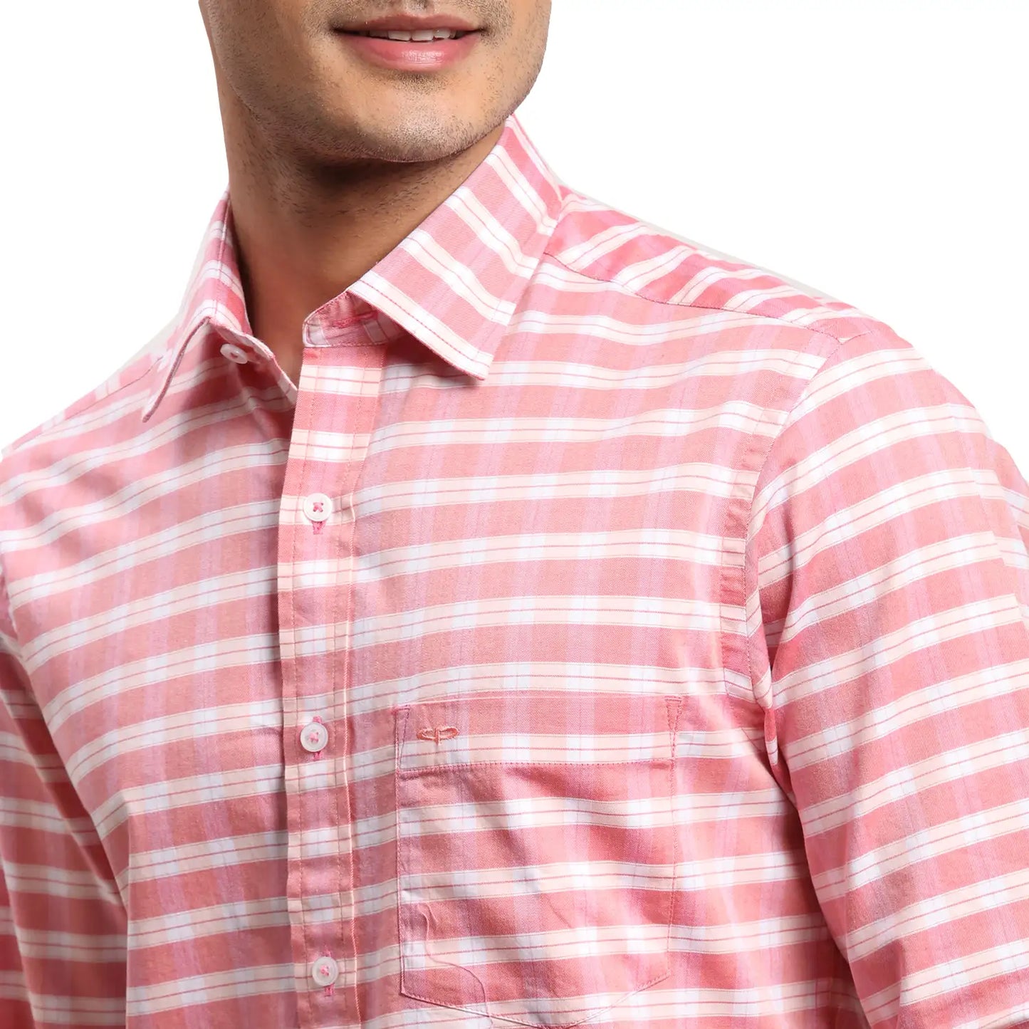 Men Red Regular Fit Checks Cotton Full Sleeves Shirts