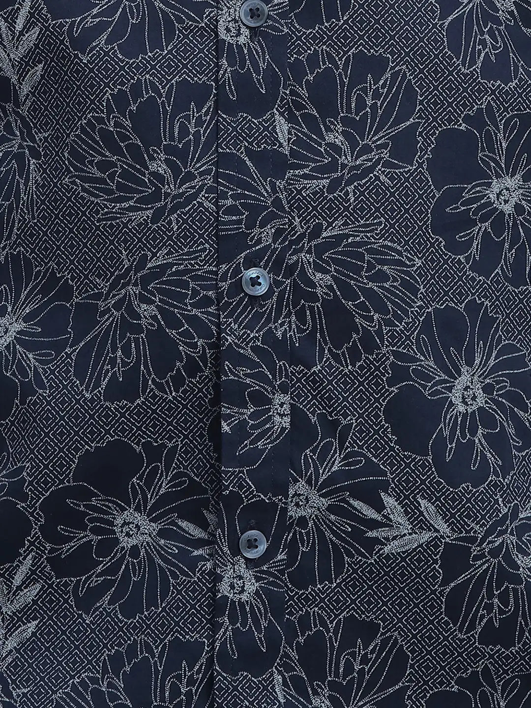 ColorPlus Regular Fit Printed Navy Shirt