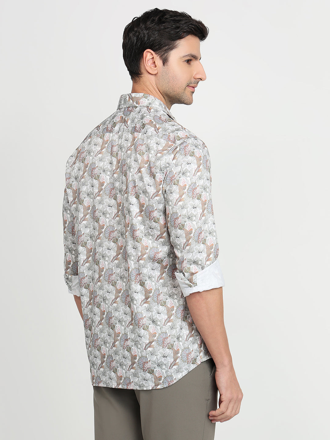 Colorplus Men Brown Printed Regular Fit Cotton Full Sleeve Casual Shirt