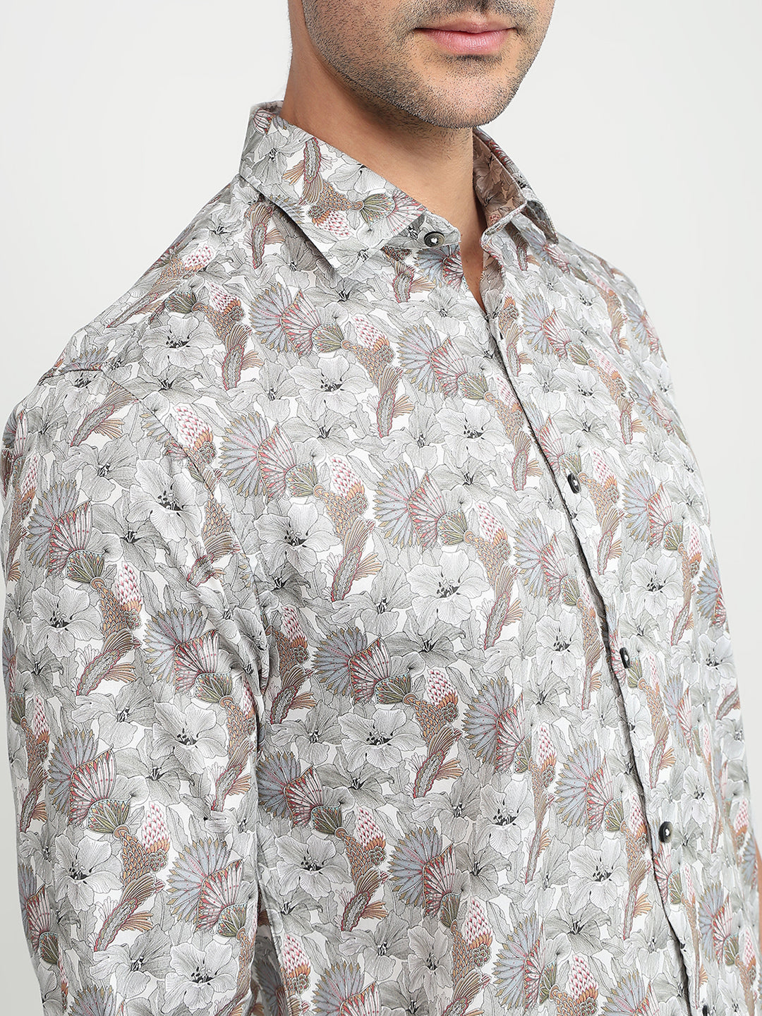 Colorplus Men Brown Printed Regular Fit Cotton Full Sleeve Casual Shirt