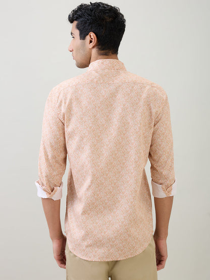 Colorplus Men Red Printed Regular Fit Cotton Full Sleeve Casual Shirt