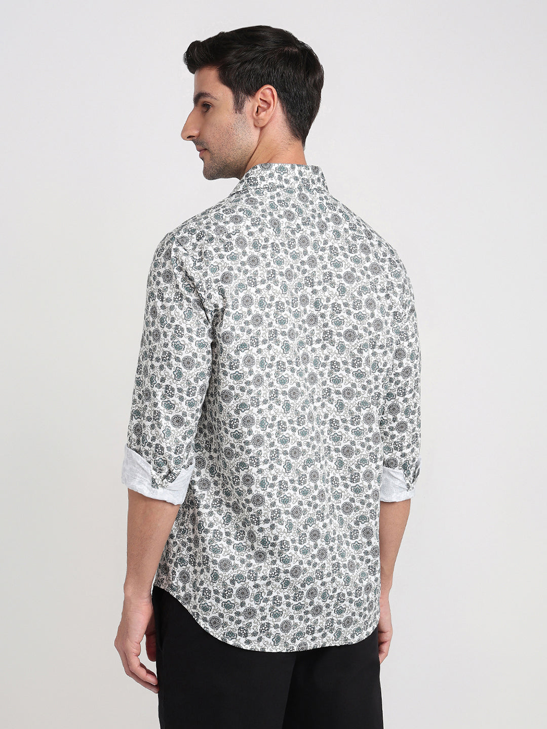 Colorplus Men Brown Printed Regular Fit Cotton Full Sleeve Casual Shirt