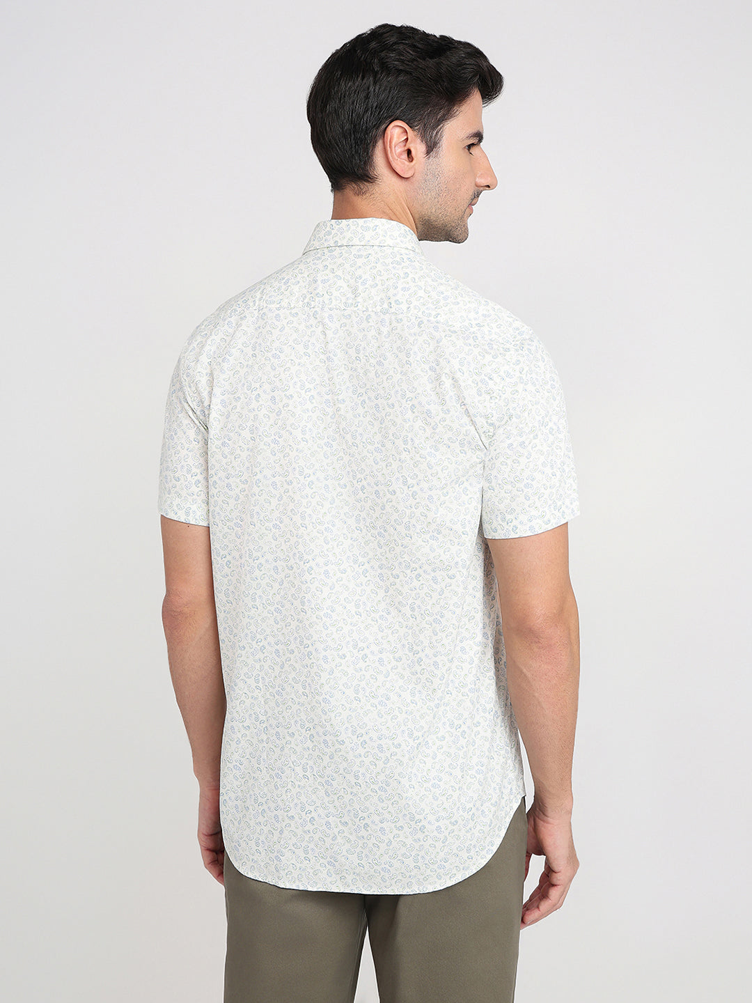 Colorplus Men Brown Printed Regular Fit Cotton Half Sleeve Casual Shirt