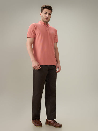 Colorplus Men Brown Twill Comfort Fit Cotton Trouser