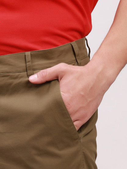 Colorplus Men Green Solid Contemporary Fit Trouser