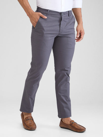 Colorplus Men Grey Dyed Slim Fit Trouser