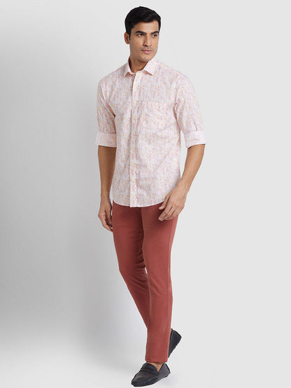 Colorplus Men Orange Solid Slim Fit Trouser