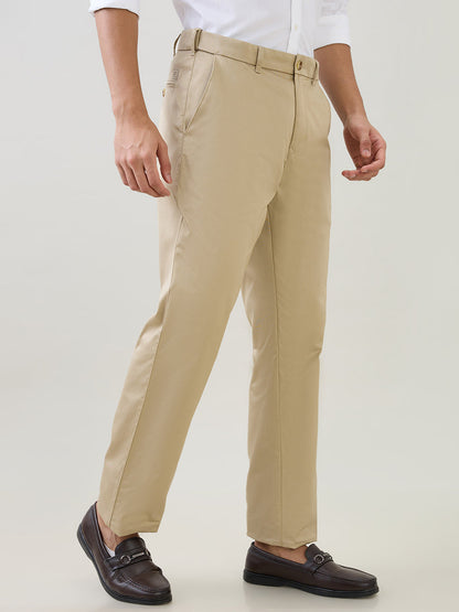 Colorplus Men Khaki Twill Regular Fit Cotton Trouser