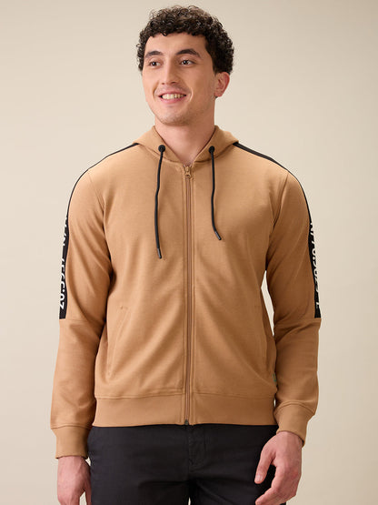 Colorplus Men Brown Solid Regular Fit Polyester Blend Full Sleeve Sweatshirt