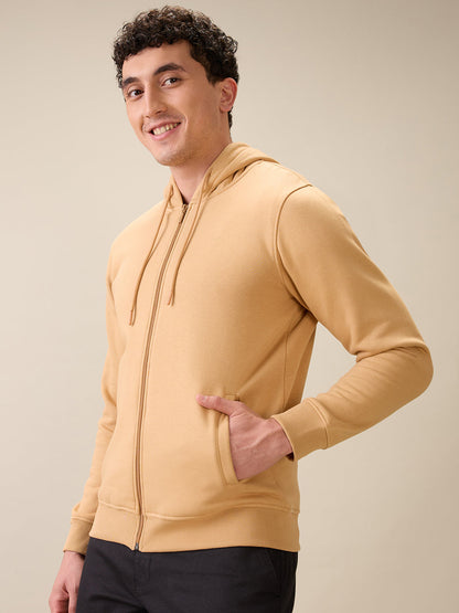 Colorplus Men Brown Solid Regular Fit Cotton Blend Full Sleeve Sweatshirt