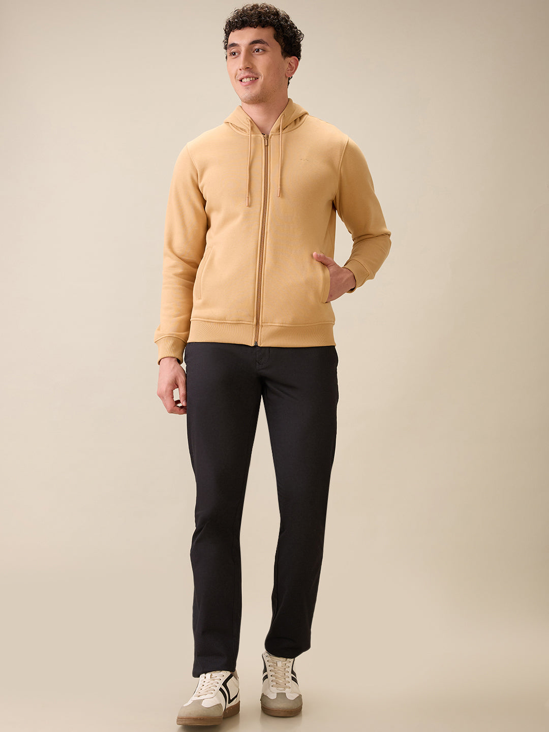 Colorplus Men Brown Solid Regular Fit Cotton Blend Full Sleeve Sweatshirt