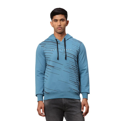 Men Grey Slim Fit Print Polyester Blend Sweatshirts