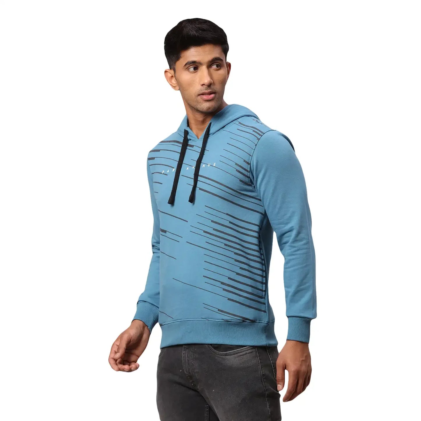 Men Grey Slim Fit Print Polyester Blend Sweatshirts