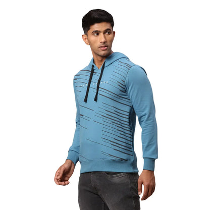 Men Grey Slim Fit Print Polyester Blend Sweatshirts