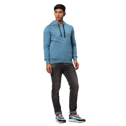 Men Grey Slim Fit Print Polyester Blend Sweatshirts