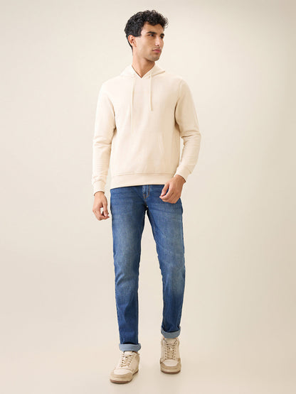 Park Avenue Men Brown Solid Slim Fit Cotton Blend Sweatshirt