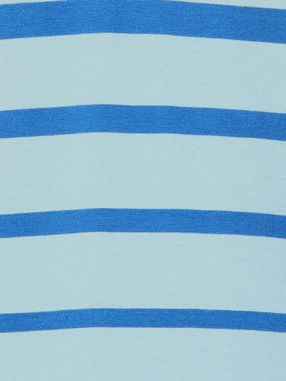 Park Avenue Men Blue Slim Fit Stripe T-Shirt