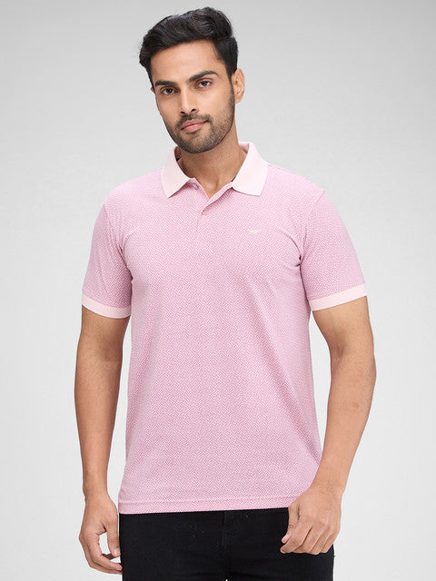 Park Avenue Men Pink Printed Slim Fit Cotton Blend T-Shirt