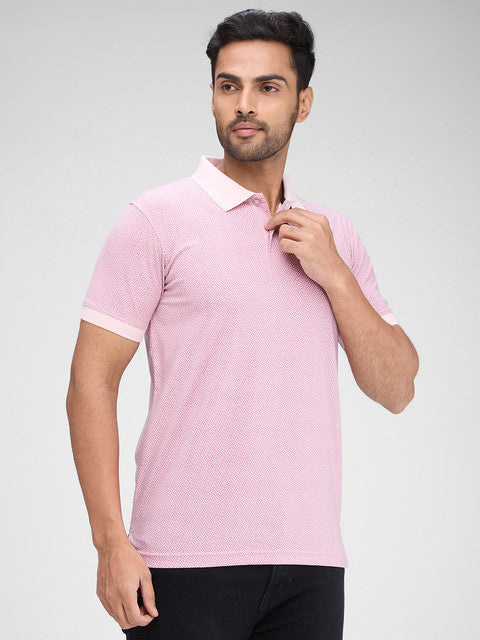 Park Avenue Men Pink Printed Slim Fit Cotton Blend T-Shirt