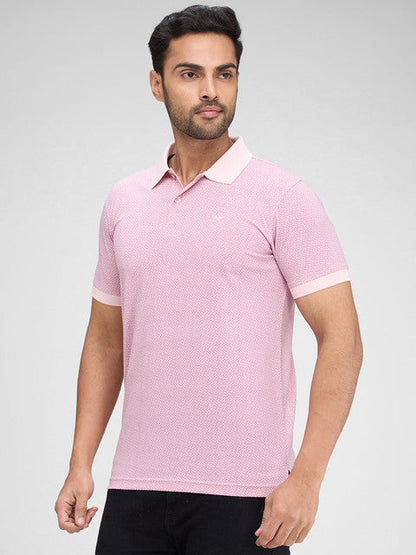Park Avenue Men Pink Printed Slim Fit Cotton Blend T-Shirt