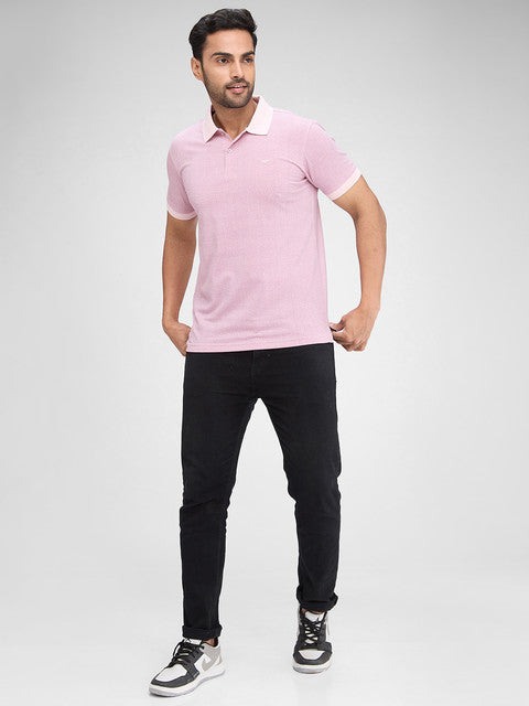 Park Avenue Men Pink Printed Slim Fit Cotton Blend T-Shirt